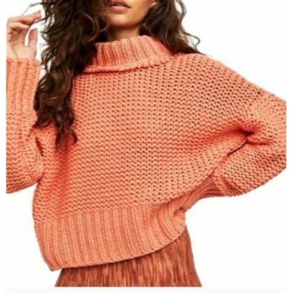 Chunky Turtleneck Sweater - Coral